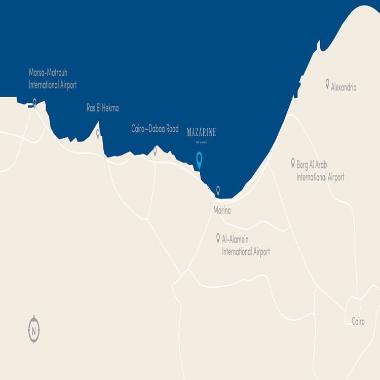 موقع مزارين العلمين الجديدة Mazarine New Alamein Location