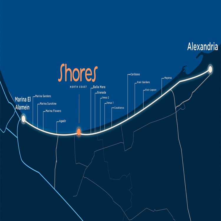 موقع قرية شورز الساحل الشمالي Shores North Coast Location