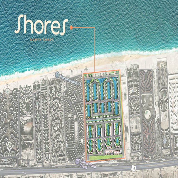 تصميم ومساحة قرية Shores North Coast