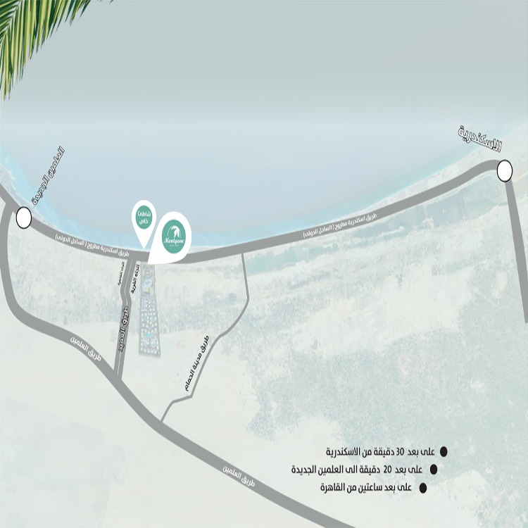 موقع قرية مونتيانو الساحل الشمالي Montyano North Coast Location