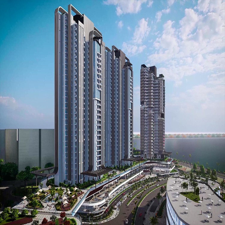 موقع ابراج واترفرونت علب البحيرة مُباشرة Waterfront Towers Location direct view on Lake
