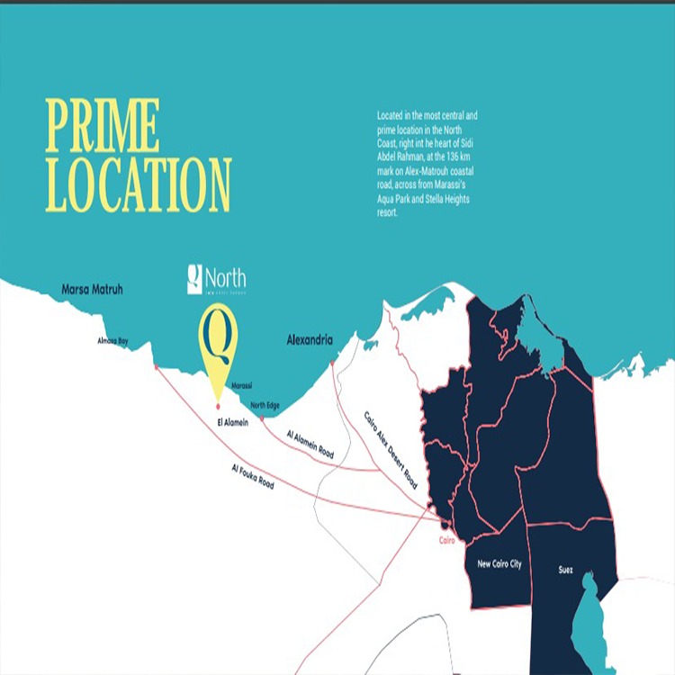 موقع قرية كيو نورث الساحل الشمالي Q North North Coast Location