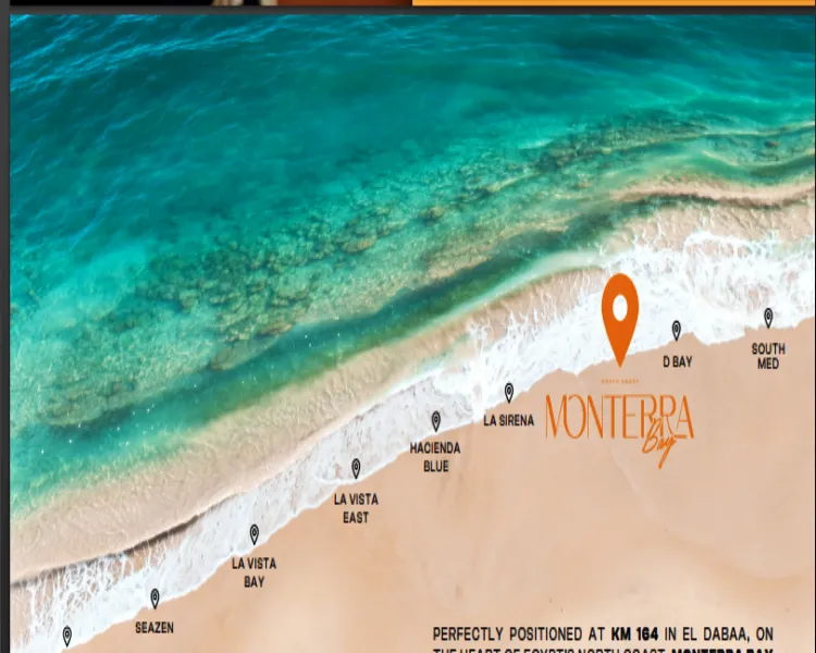 موقع قرية مونتيرا باي الساحل الشمالي Monterra Bay north coast location