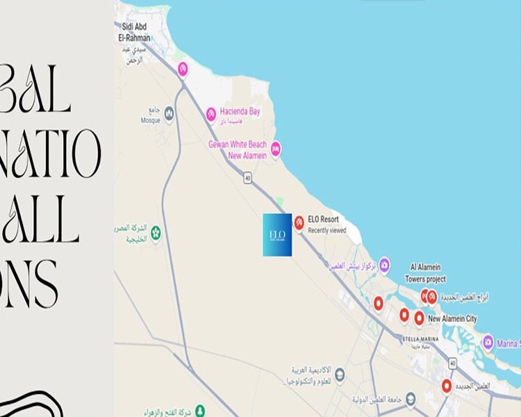 موقع قرية ايلو ريزورت العلمين Elo Resort New Alamein Location الجديدة