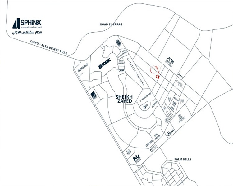 موقع كمبوند ايف الشيخ زايد EV El Sheikh Zayed Location