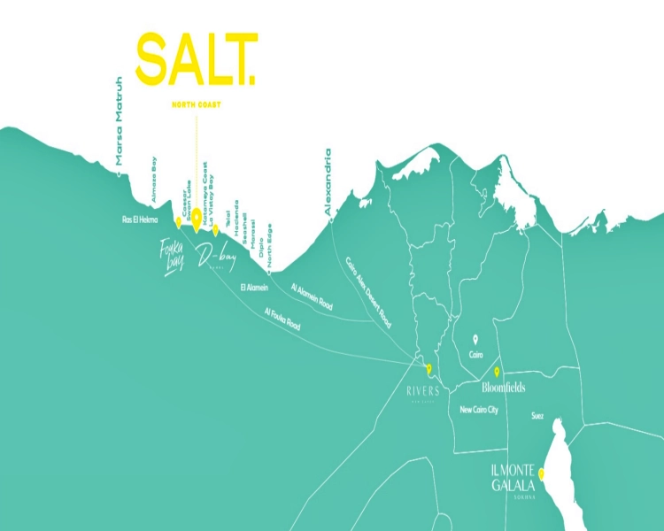 موقع قرية سولت مارينا راس الحكمة Salt Marina Ras Elhekma Location